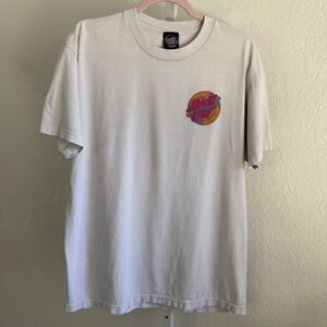 Santa Cruz Tiger Logo Graphic T-Shirt Men's Large White Skater Surf Tee